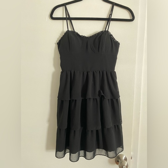 Black Layered Ruffle Dress - Picture 1 of 4
